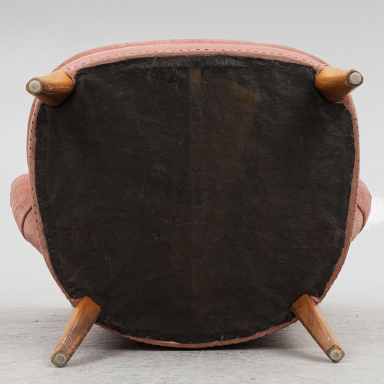 Otto Schulz, a pair of lounge chairs, Jio Möbler, Sweden, mid 20th century.