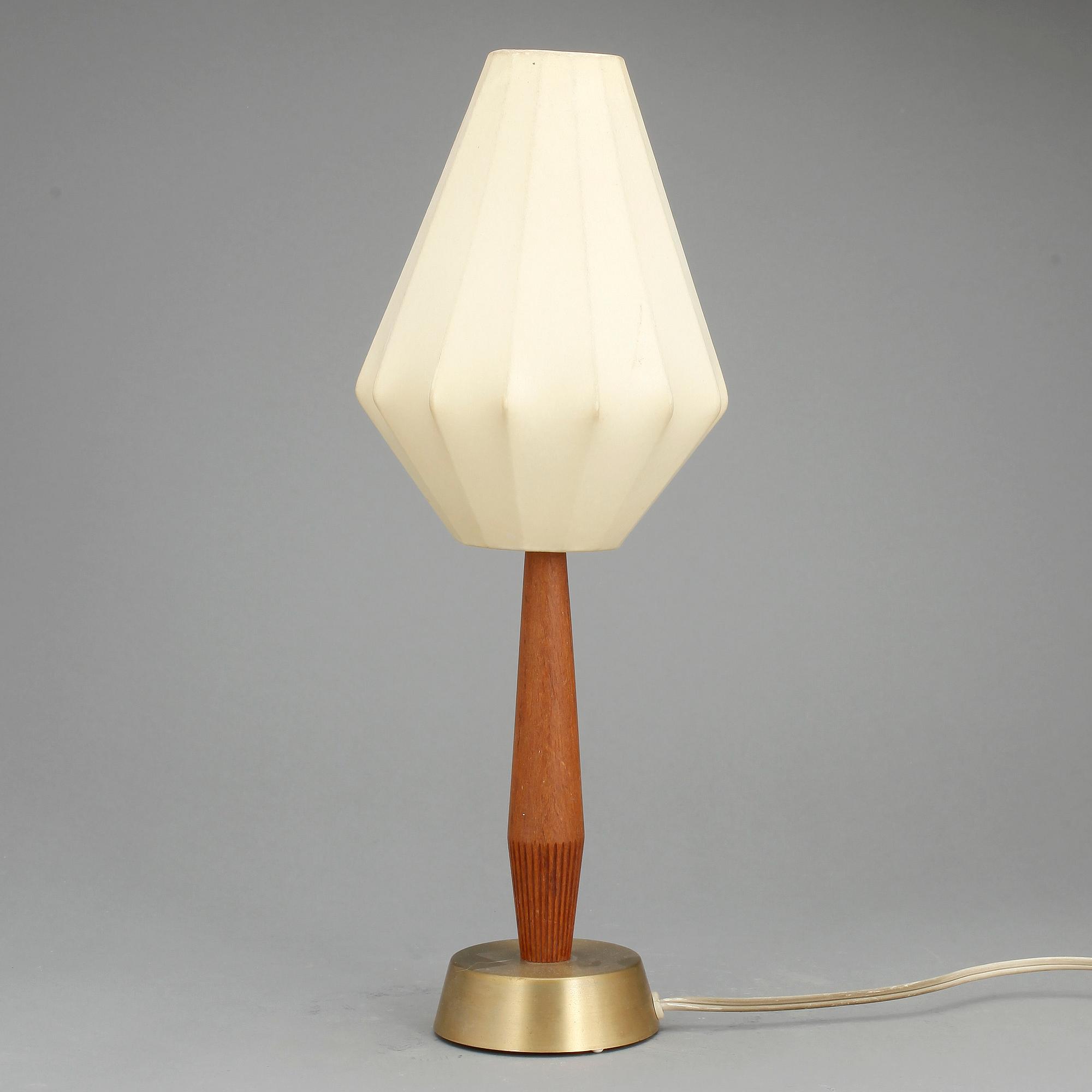 BORDSLAMPA, jakaranda/mässing, Asea, 1900-talets mitt.