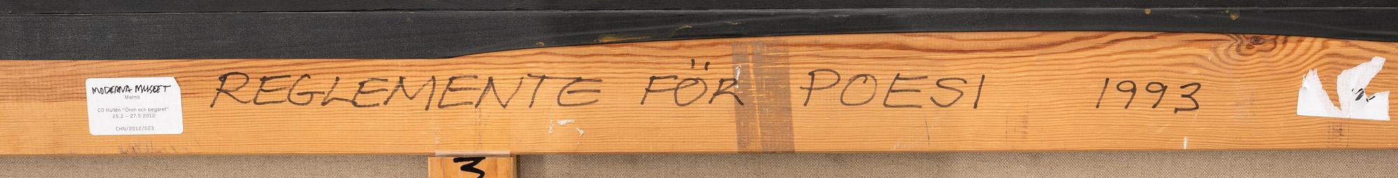 CO Hultén, "Reglemente för poesi".