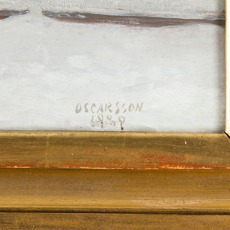 BERNHARD OSCARSSON, oil on Mahogany panel, signed Oscarsson and dated 1928.