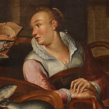 Joachim Beuckelaer Follower of, A Fish Market.