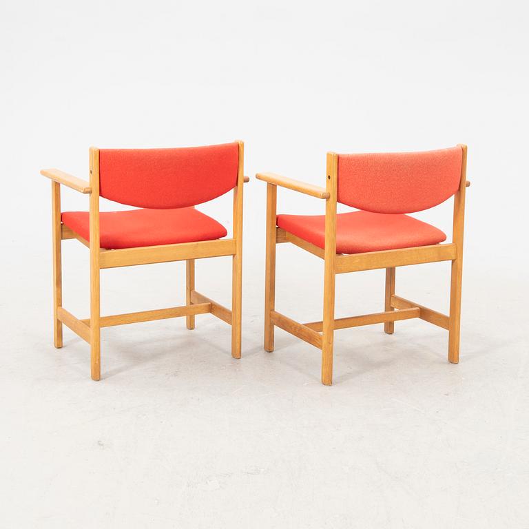 A pair of 1970s Høng Stolefabrik oak armchairs.