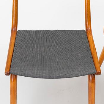 Niels Otto Møller, Alfred Christensen, six "Boomerang/370" chairs, Slagelse, Denmark, 1960s.