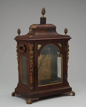 An English 18th century bracket clock, quarter chime on six-bells. Dial marked "HERMAN DIEDRICH SPÖRING LONDON".