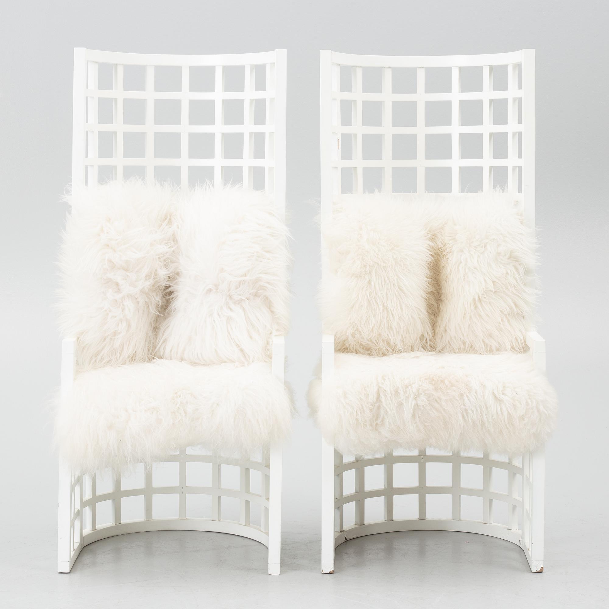 Armchairs, a pair, contemporary.
