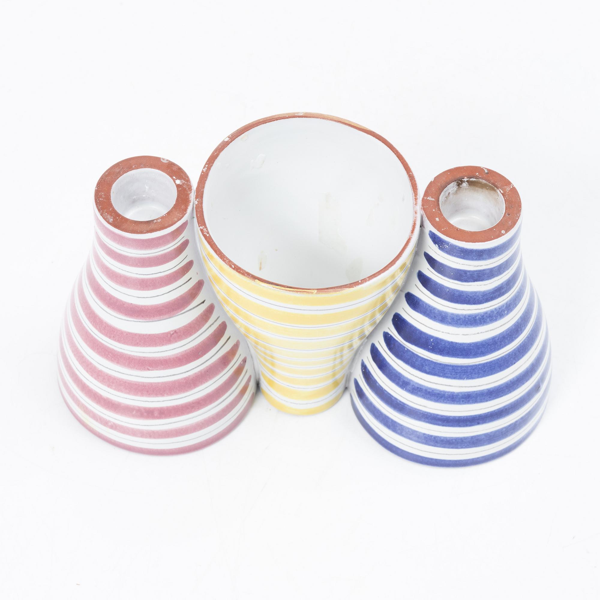 Stig Lindberg, a candle holder/vase, 'Snurran', Gustavsberg Studio.