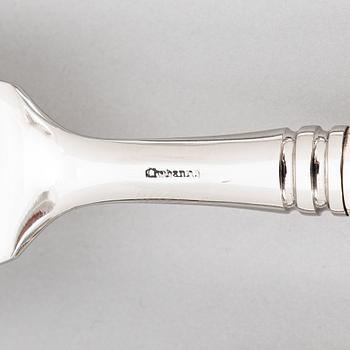 Pekka Piekäinen, Serving cutlery, 7 pcs, silver and stainless steel.