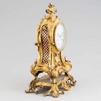 A Louis XV 18th century gilt bronze mantel clock.