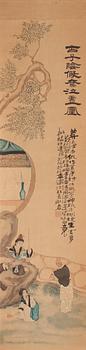 1058. Zhang Zhiwan (1811-1897), målningar, ett par. Qingdynastin.