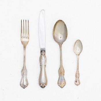Cutlery set, 21 pieces, silver, “Olga”, including Eskilstuna Matsilver AB, 1994.
