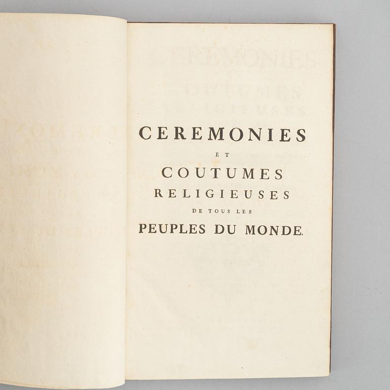 With 248 engraved plates relating to religious costumes and ceremonies, including distant lands such as China, 9 vols.