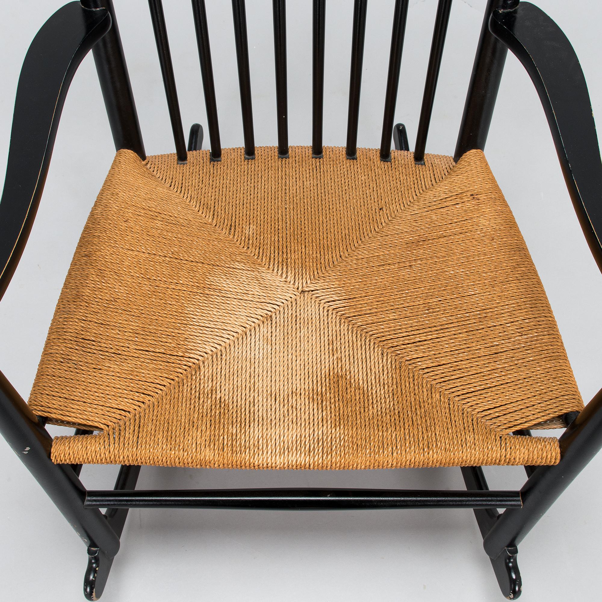 Hans J Wegner, a mid-20th-century 'J16' rocking chair, Denmark.