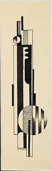 (Sven Jonson, Waldemar Lorentzon, Stellan Mörner, Erik Olson, Axel Olson & Esaias Thorén) Halmstadgruppen, Construction, "Trianglar och fyrkant" (Triangles and square), as well as still life with vase.