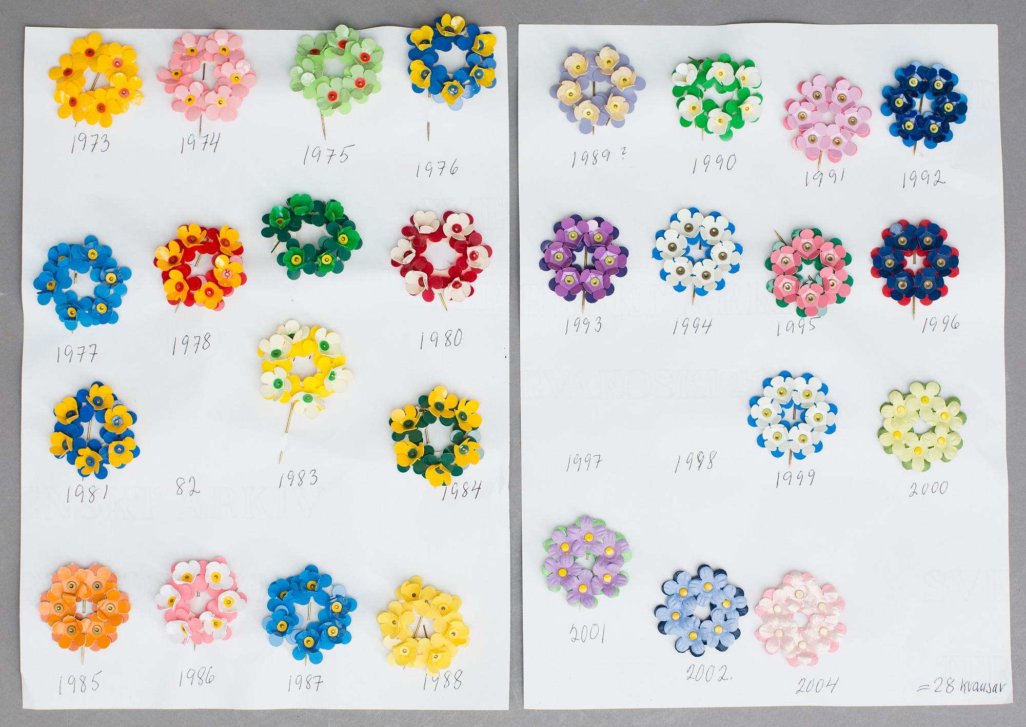 SAMLING MAJBLOMMOR, 70+28 +4+1 st, 1900-2000-tal.
