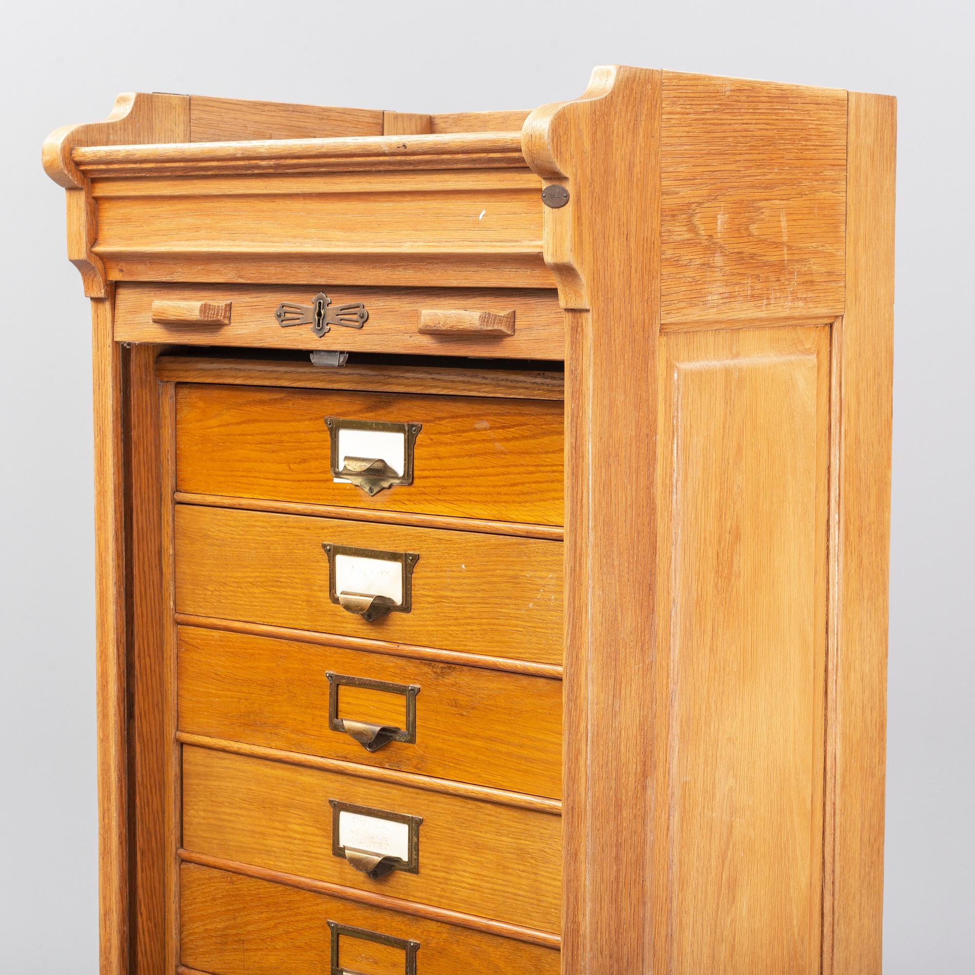 An oak file cabinet, first half of the 20th century.