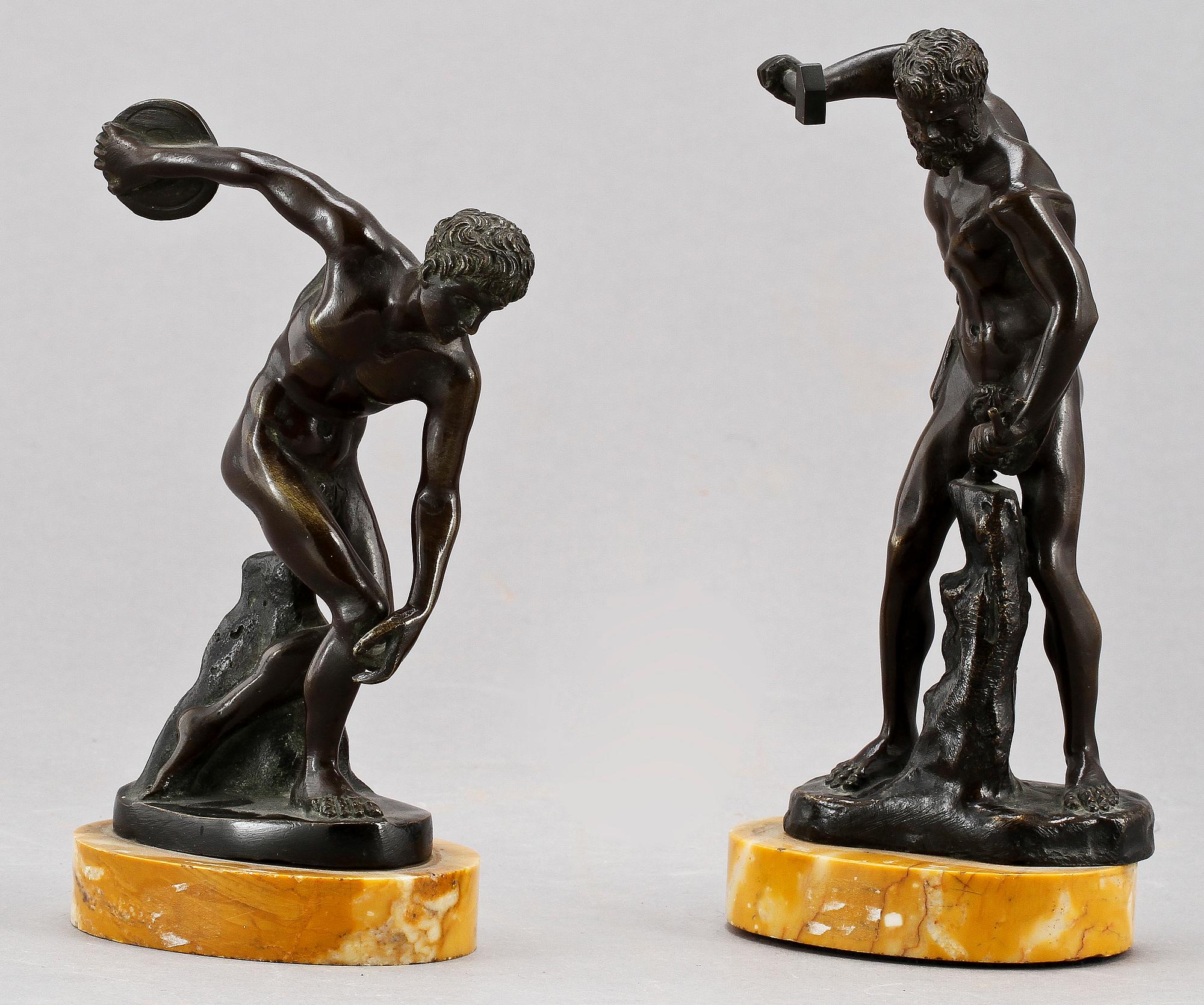 FIGURINER, 2 st, brons, 1900-tal.