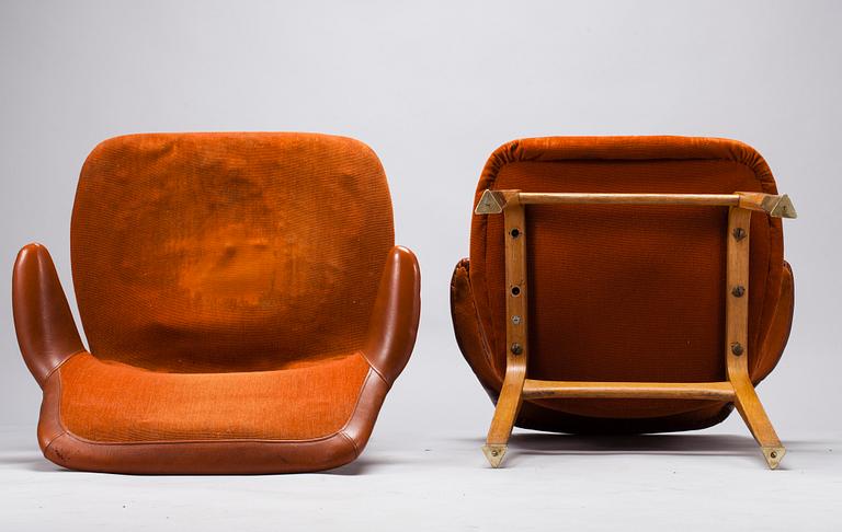 STOLAR, ett par, "Lulu" design Ilmari Tapiovaara, märkta Asko, 1960-tal.