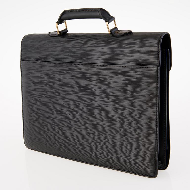 LOUIS VUITTON Black Epi Ambassador Briefcase.