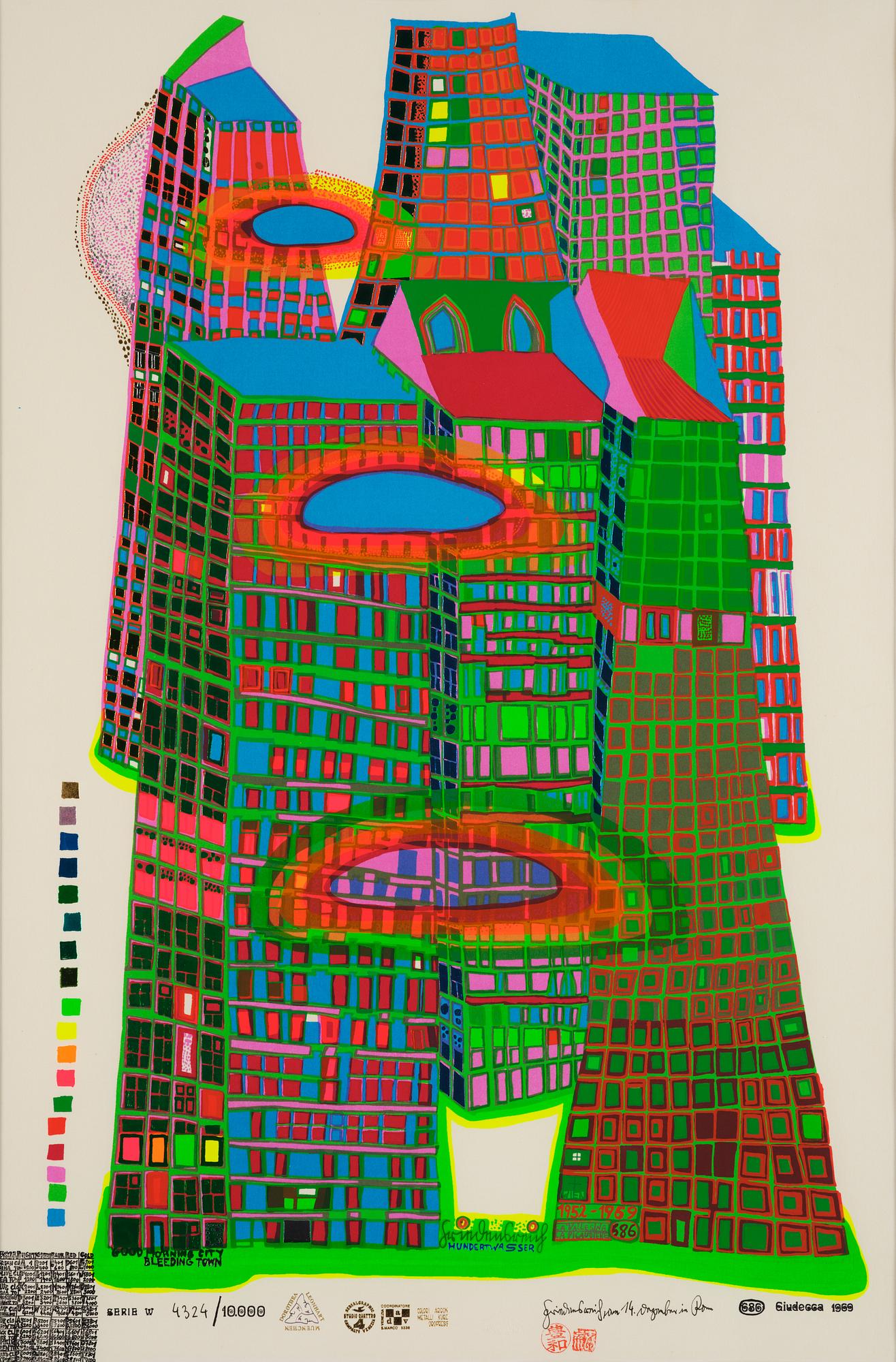 Friedensreich Hundertwasser, "Good Morning City - Bleeding Town".