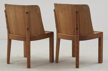 A pair of Axel-Einar Hjorth stained pine armchairs, 'Lovö', Nordiska Kompaniet, 1930's.