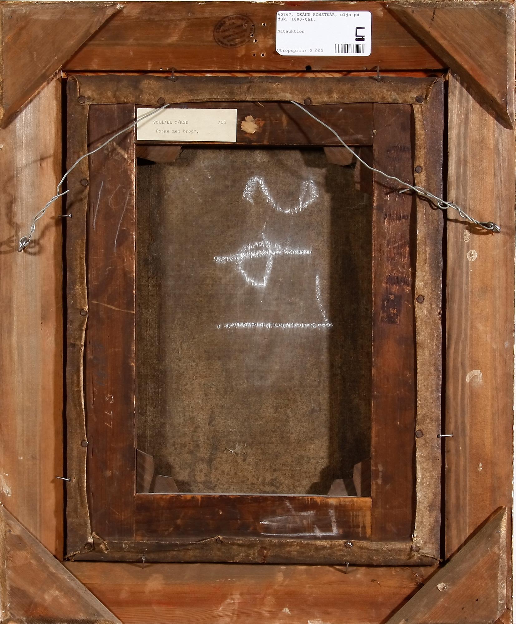 OKÄND KONSTNÄR, olja på duk, 1800-tal.