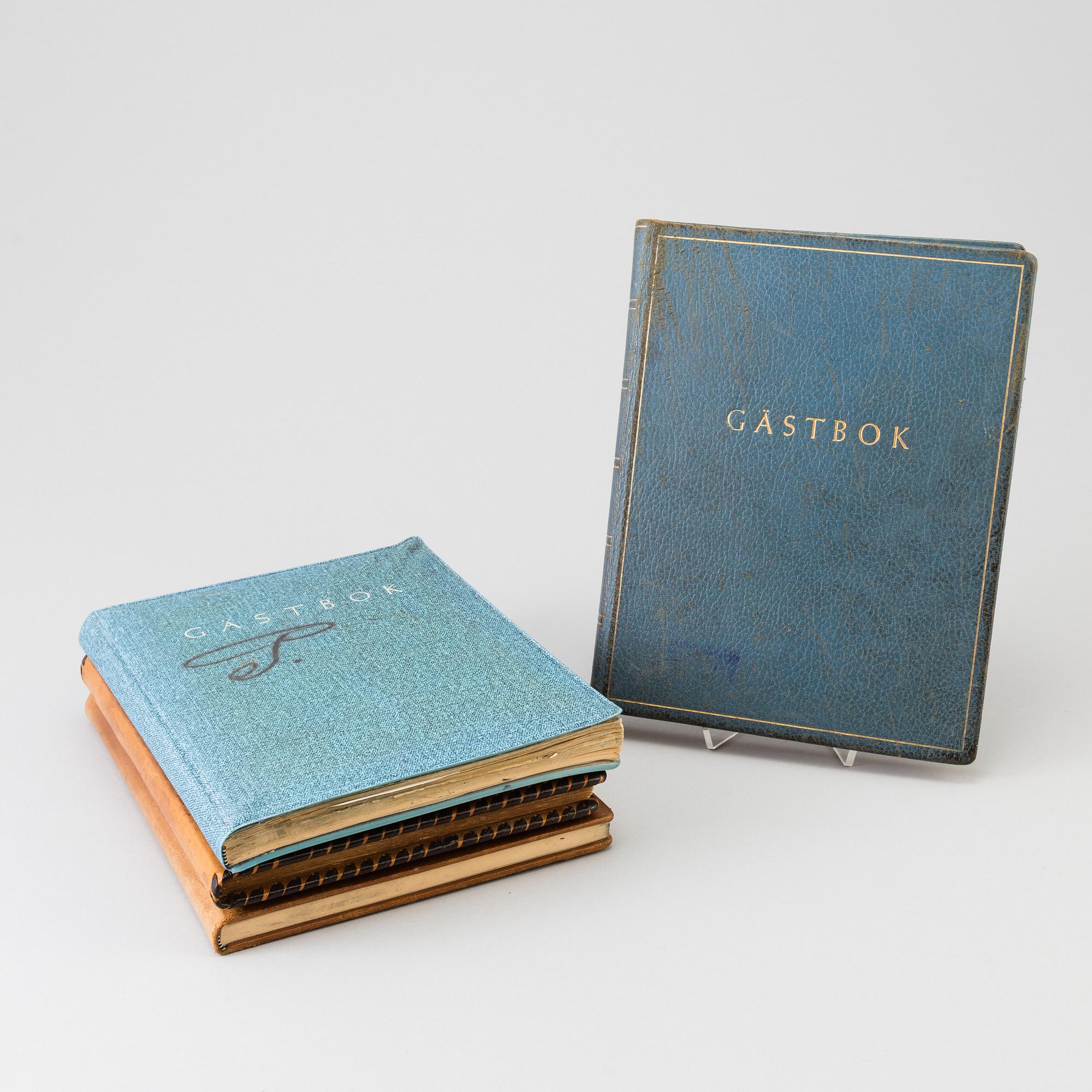 Four guest books with autographs, Ålberga motell 1957-1967.