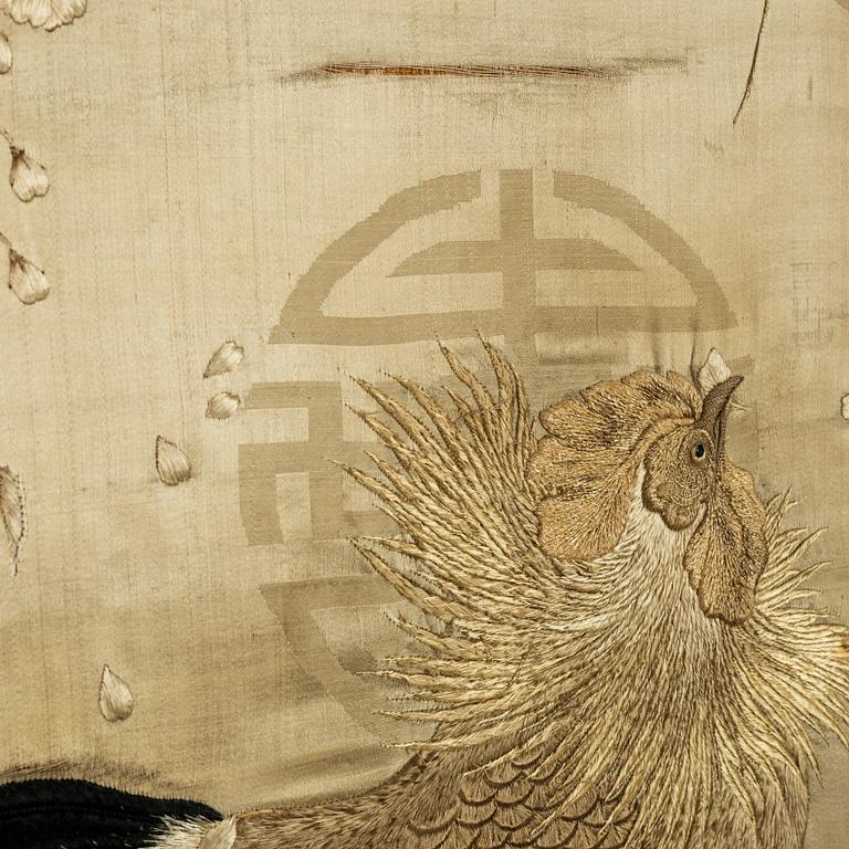 Two Chinese silk embroideries, first half of the 20th Century.