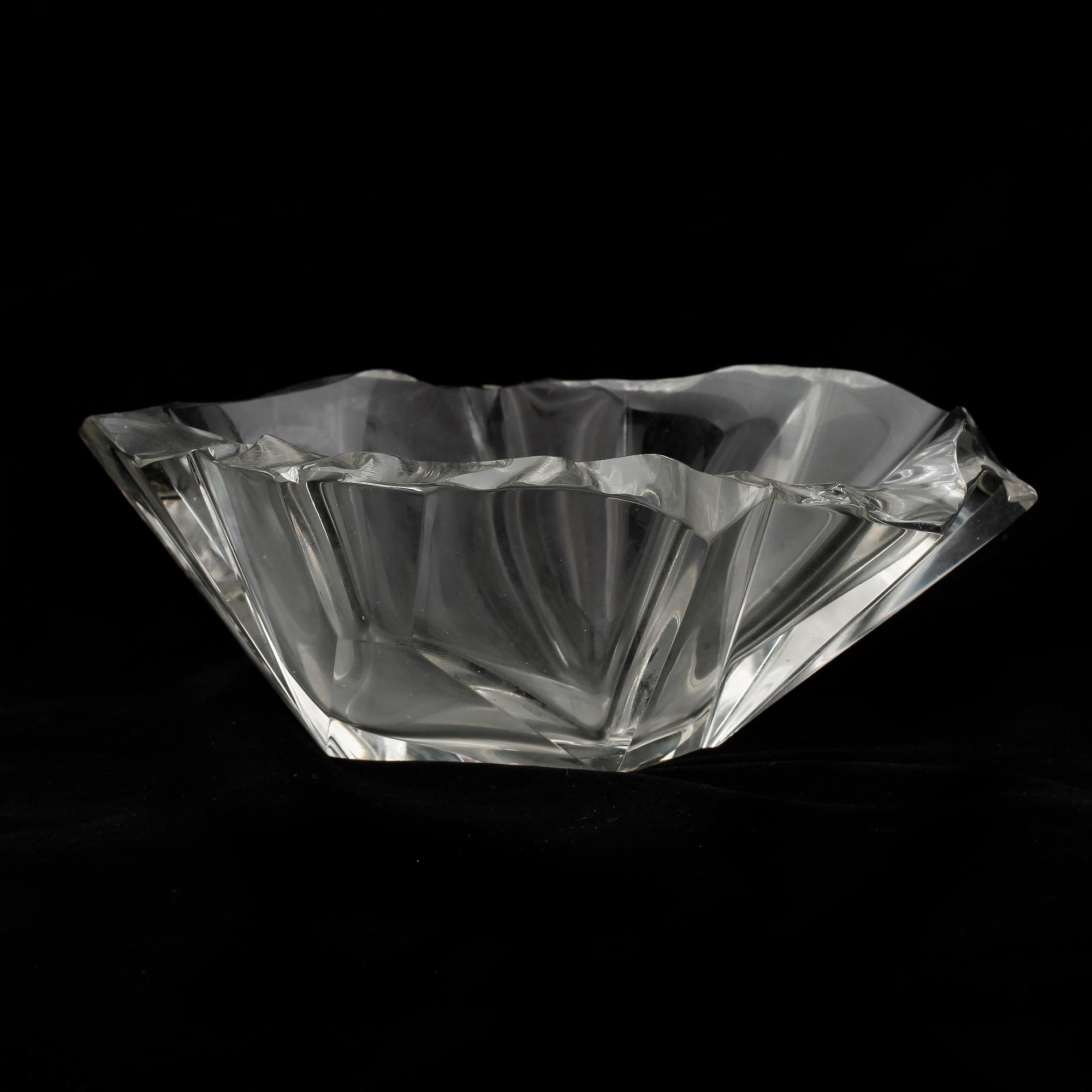 SKÅL, glas, "Iceblock", Tapio Wirkkala, signerad och numrerad 3847.