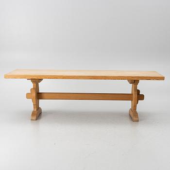 A dining table, trestle table, pine, Krogenes Möbler, Norway, mid-20th century.