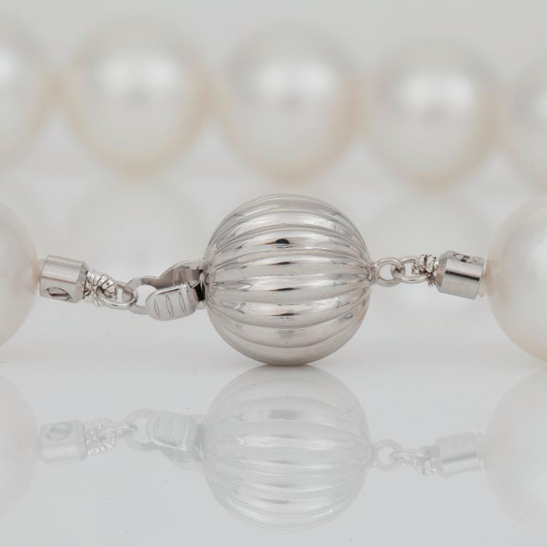 PARLCOLLIER, 'South Sea' cultured pearls with 14K guld clasp.