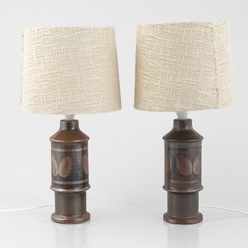 Table lamps a pair, Bruno Karlsson, Ego Stoneware Studio.