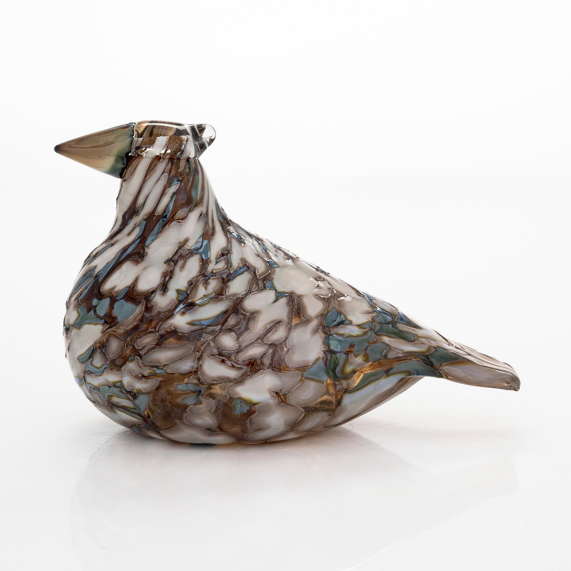 Oiva Toikka, a 'Ruffed Grouse' glass bird, second quality, signed O. T II Nuutajärvi.