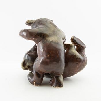Karl Grössl figurine Playful Bears Rörstrand stoneware.