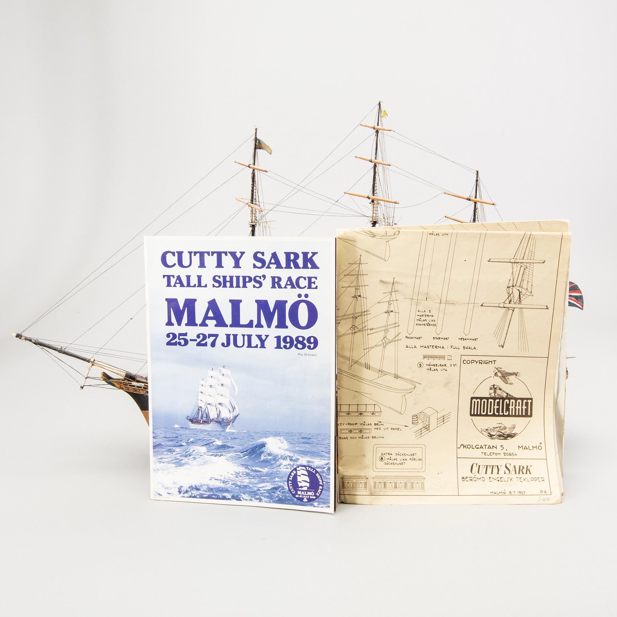 Modellskepp "Cutty Sark" 1957.