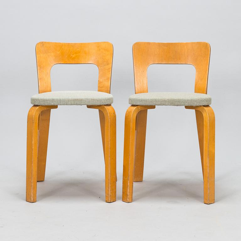 Alvar Aalto, a pair of 1930s model 65 chairs , O.Y. Huonekalu- ja Rakennustyötehdas A.B.