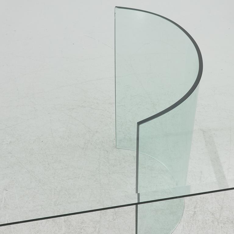 Dining table, glass, contemporary.