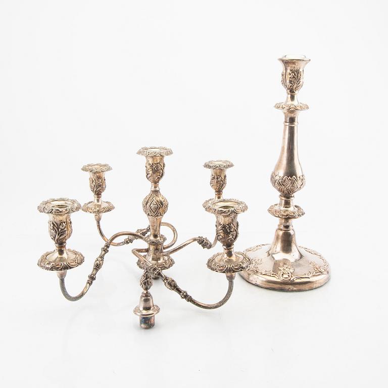 A pair of Ne Rococo epns candelabras mid 1800s.