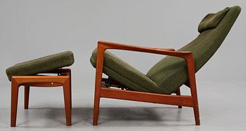 FÅTÖLJ med FOTPALL, Alf Svensson Dux, Bra Bohag, Ljungs Industrier AB, 1900-talets andra hälft.