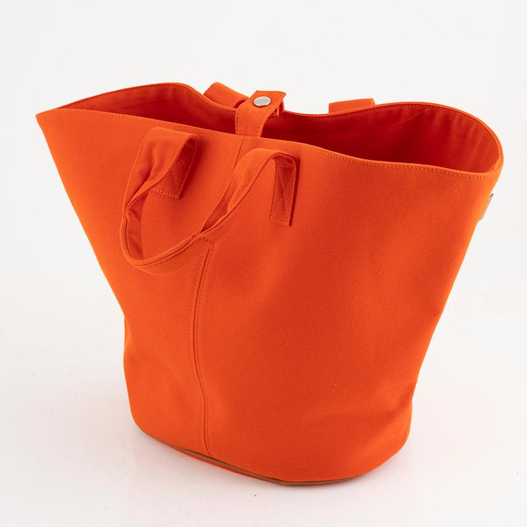 Hermès, an orange cotton 'Panier de Plage PM' totebag.