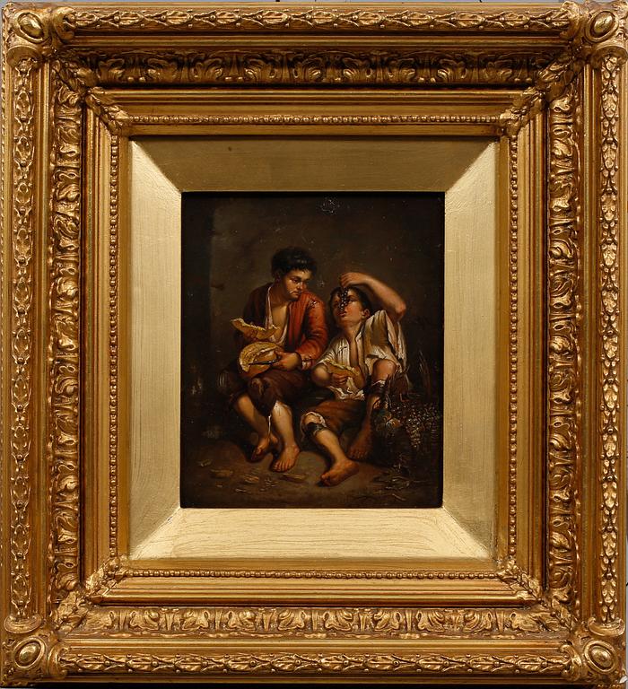 OKÄND KONSTNÄR, 2 st, olja på papper, 1800-tal.