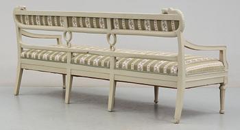 A Swedish early 19th century eleven piece suite comprising 1 sofa, 2 armchairs and 8 chairs, by J. Andersson.