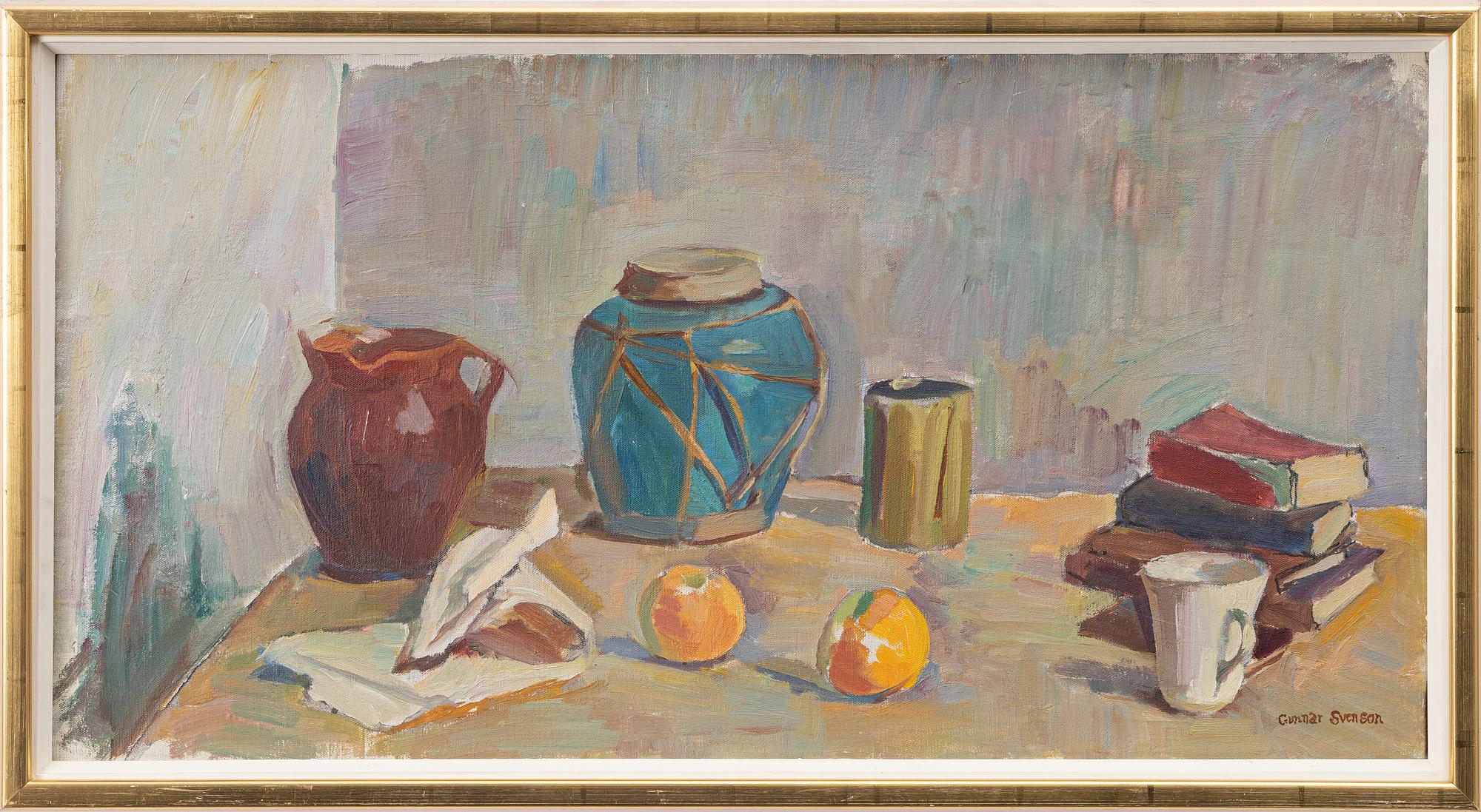 Gunnar Svenson, "Nature morte med statyett".