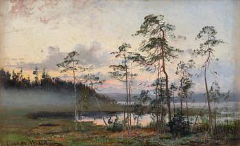 654. Charlotte Wahlström, Twilight by the water.