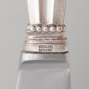 Georg Jensen, Knivar, 10 st, sterling silver, modell "Konge/Acorn", design Johan Rodhe, Danmark efter 1945.