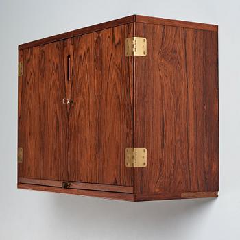 Svend Langkilde, a rosewood wall hung bar cabinet, Langkilde Møbler, Denmark 1960s.