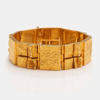 Björn Weckström, An 18K gold bracelet "Quadrate forms". Lapponia 1965.