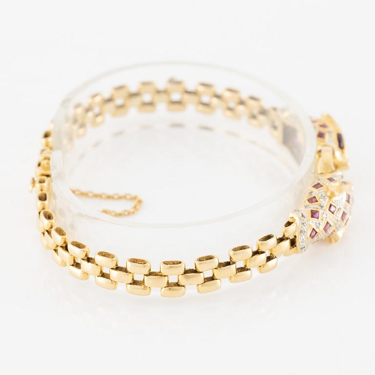 Bracelet in the form of a panther's head 18K gold.