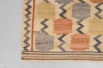 Märta Måås-Fjetterström, A textile, "Skaftblomman", flat weave, ca 131,5 x 47 cm, signed MMF.