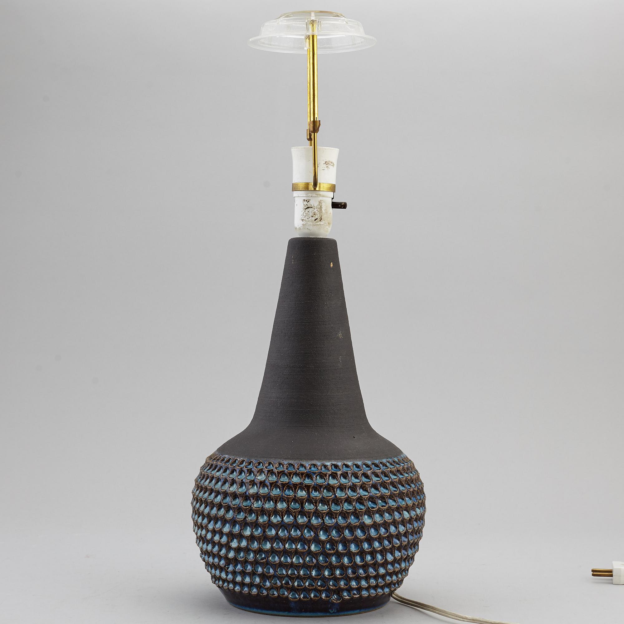 EINAR JOHANSEN, bordslampa, keramik,  Söholm stentöj, Bornholm, Danmark, 1900-talets andra hälft.