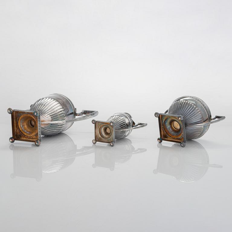 Kahvikalusto, 3 osaa, hopeaa, Kultateollisuus Oy, Turku 1966.